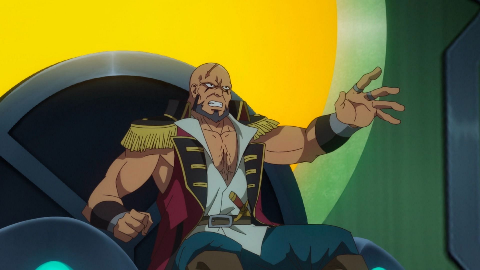 Goaz struggles against Liam in I'm the Evil Lord of an Intergalactic Empire! episode 11 (Image via Quad)